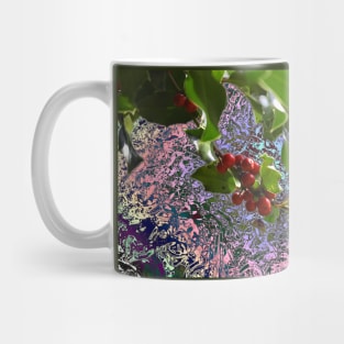 Abstract Holly Branch Composition Mug